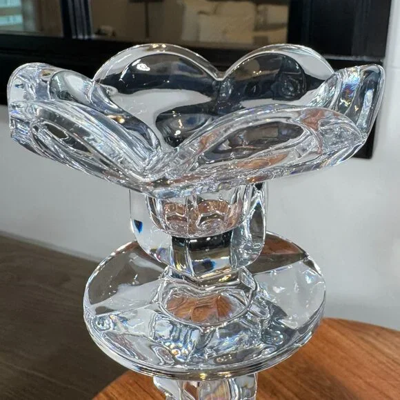 Elegant Clear Crystal Taper Candle Holders — Pair - Picture 7 of 14